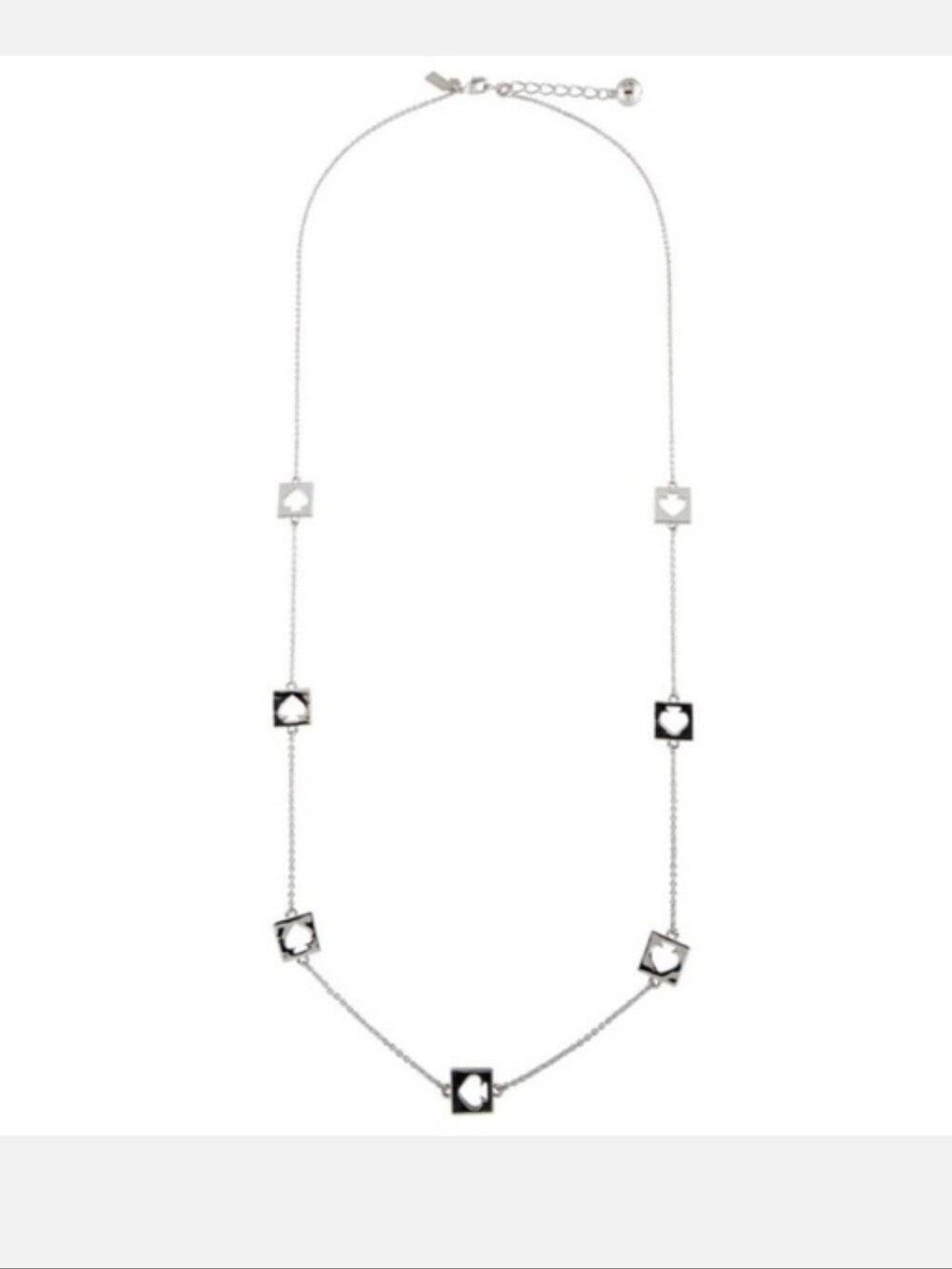Kate Spade Silver Spade Hole Punch Necklace EUC